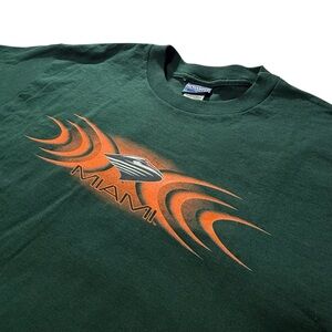 VTG Miami Hurricanes Shirt Mens‎ Extra Medium Green Short Sleeve Champs Sports